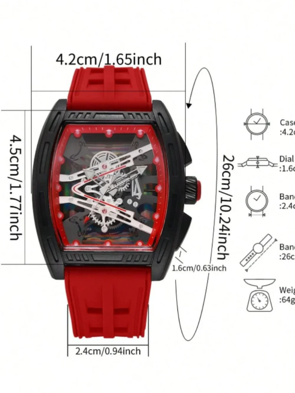 Richard mille watch 1:1 Red/Black Larp